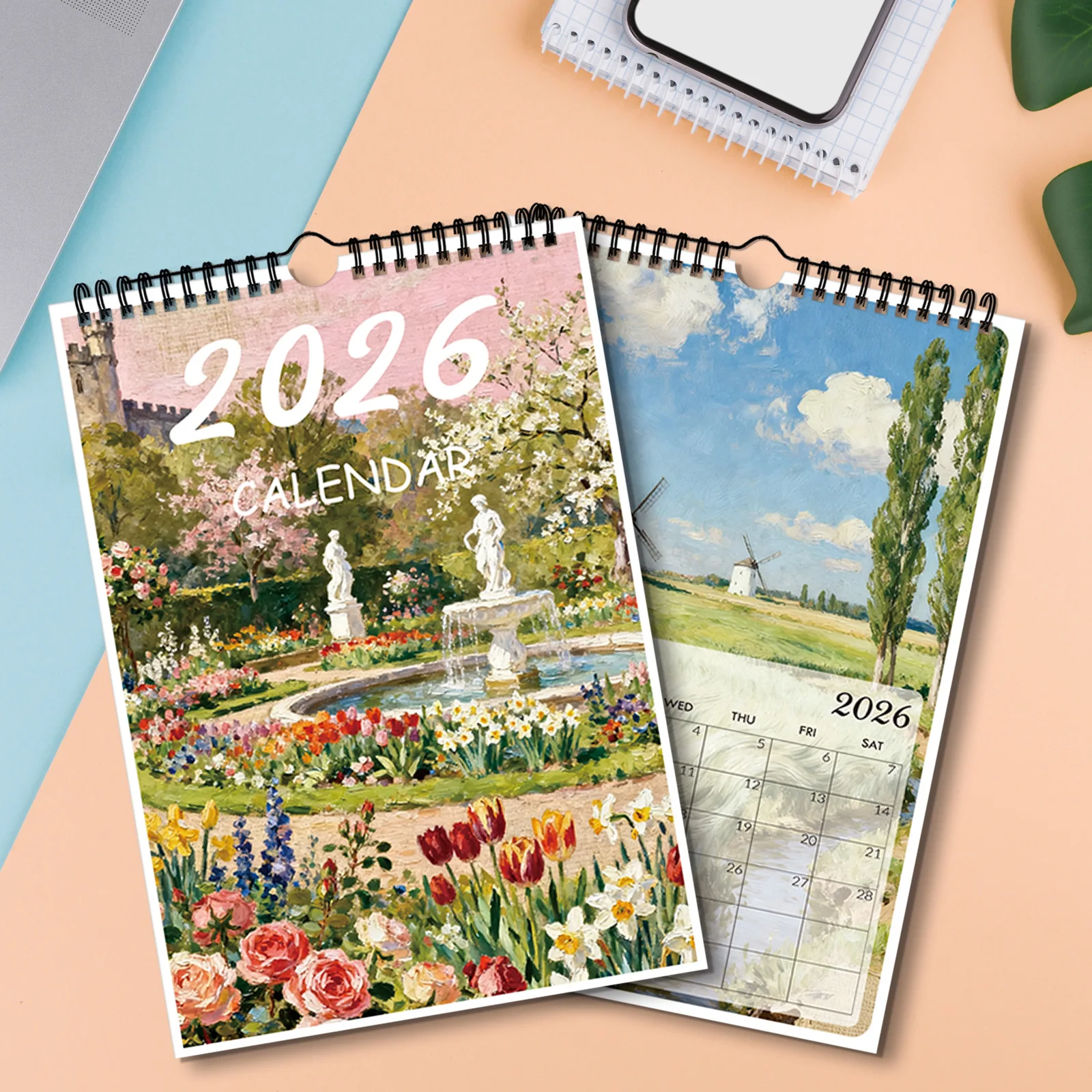 1 قطعة 2026 تقويم حائط لمناظر الحديقة، مثالي لديكور المنزل وتنظيم سنوي، تقويم حائط مضحك #2