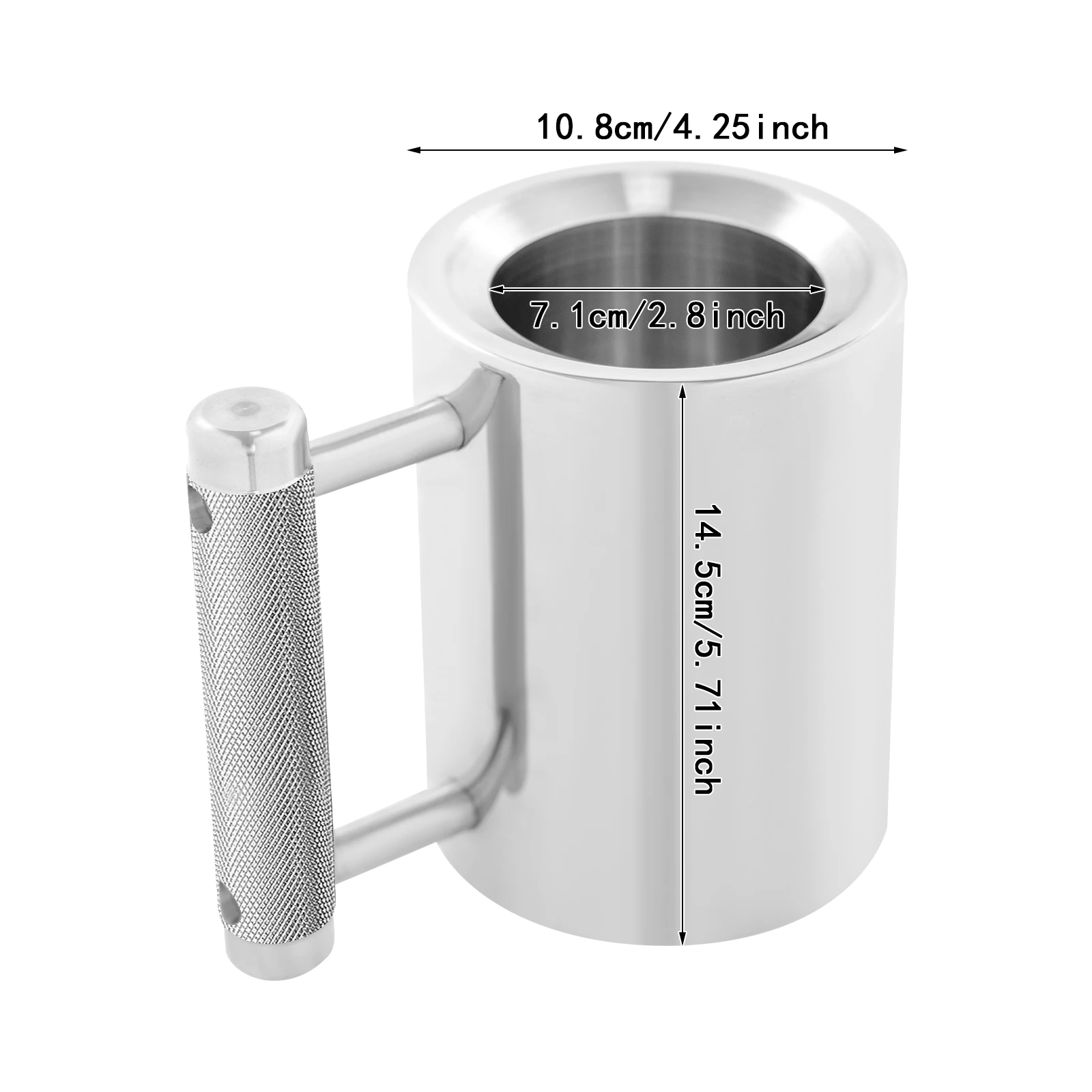 Sportthema 300 ml capaciteit robuuste roestvrijstalen beker, minimalistische stijl 18 lbs halter fitnessmok met getextureerd handvat
