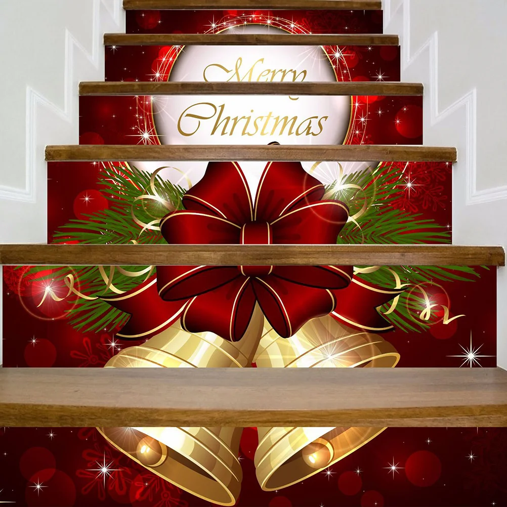 

Christmas Bell Staircase Stickers Self Adhesive Stair Mural Stickers Home Decoration DIY Staircase Decal