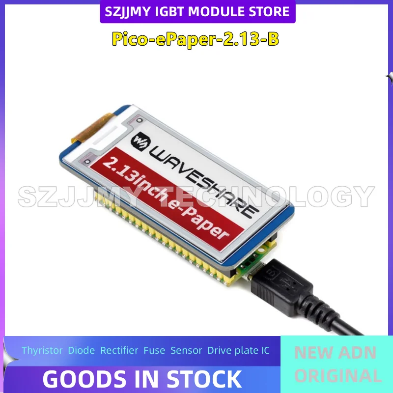 Raspberry Pi Pico บอร์ดขยายหน้าจอ e-ink ขนาด 2.13 นิ้ว หน้าจอสีสามสีแดง ดํา และขาว ฉลากชั้นวาง