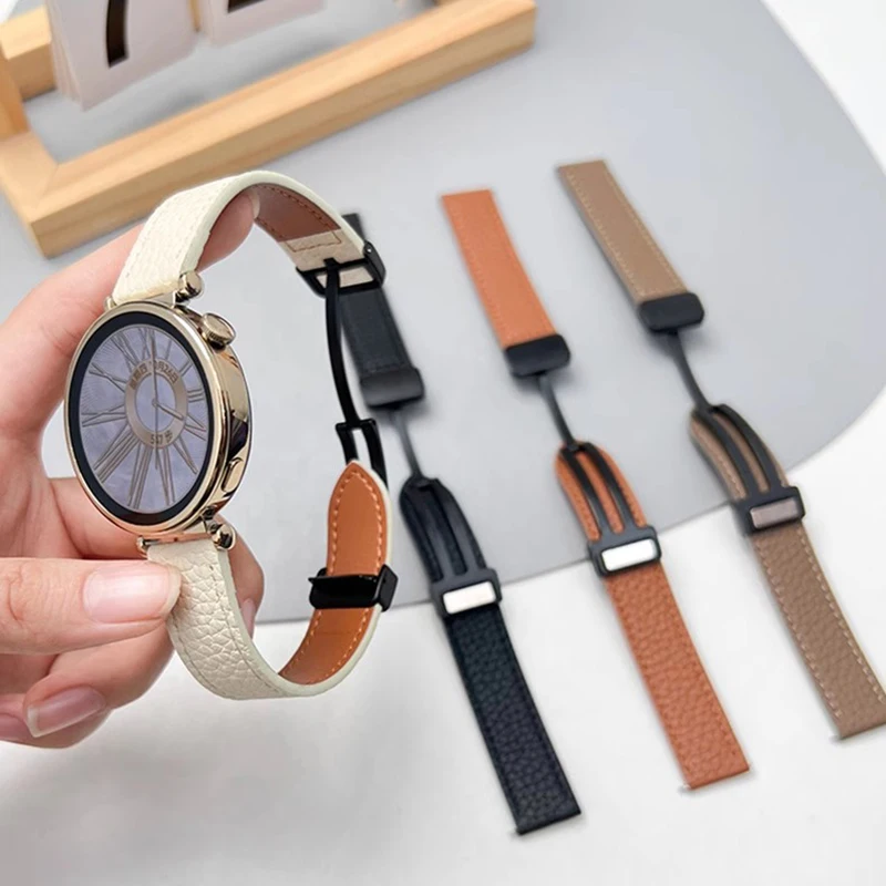 สายหนัง18มม. สำหรับนาฬิกา Huawei GT 4สายรัดข้อมือ41มม. สายรัดข้อมือสำหรับ Huawei GT4