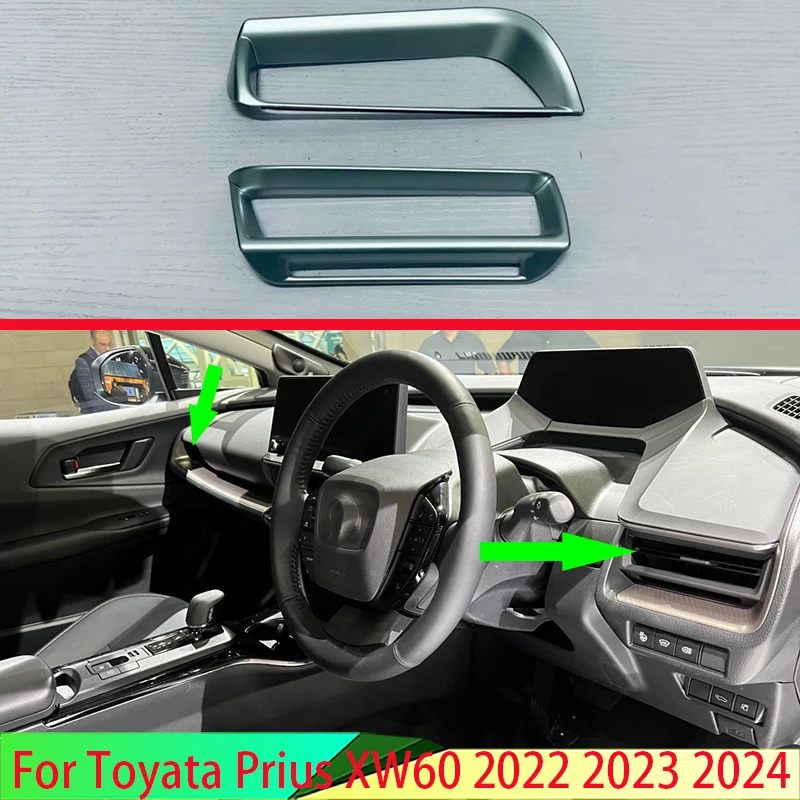 For Toyata Prius XW60 2022 2023 2024 Car Accessories ABS Front Side Air Exhaust Outlet Cover Instrument Panel Trim Bezel Frame