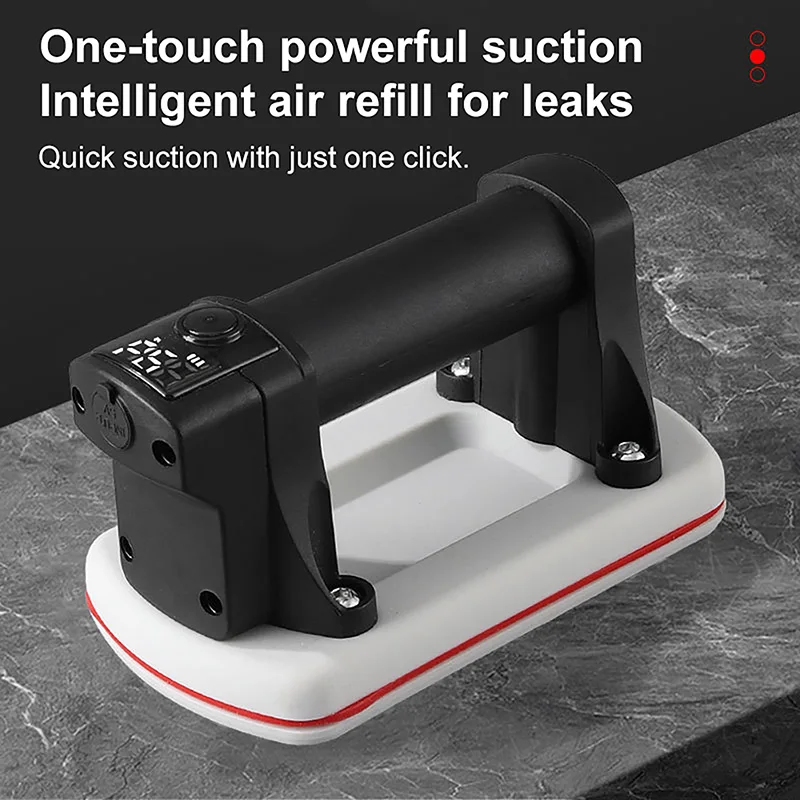 Intelligent Electric Suction Cup Double-layered Rubber Base LED Digital Display Glass Tile Vacuum Air Suction Cup Handling Tools