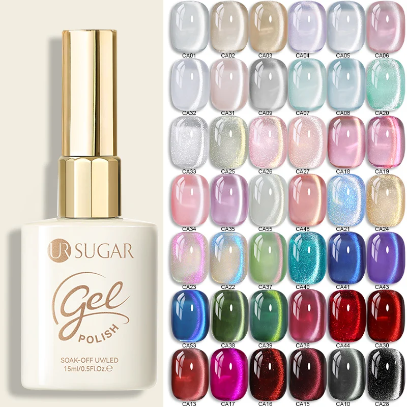 Esmalte de Uñas Magnético UR SUGAR de 15 ml, Cobertura Total, Esmalte Semipermanente, Súper Hermoso, Esmalte de Uñas en Gel Desprendible