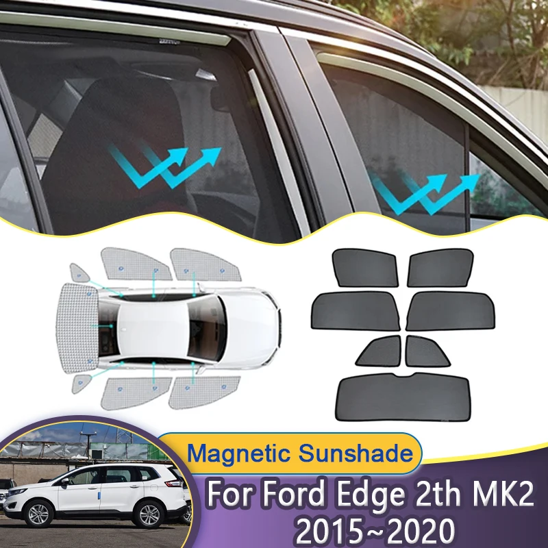 

Для Ford Edge Endur 2th 2015~2020 Защитный щиток Магнитная блокировка оконная шторка Солнцезащитный козырек Приватность затенение козырек Аксессуары
