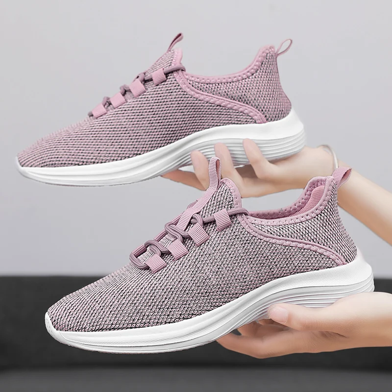 

Женские кроссовки для бега, летние, из трикотажной ткани, дышащие, повседневные, универсальные, легкие, для ежедневных тренировок