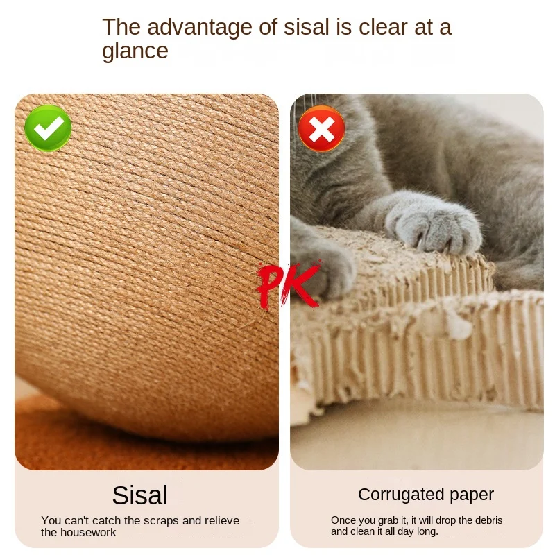 Cat Nest Grab Board Integrated Cat Toys Natural Sisal Hemp Grab Board Grinding Claw Grab Ball Playing Pet Nest Toy Accessories