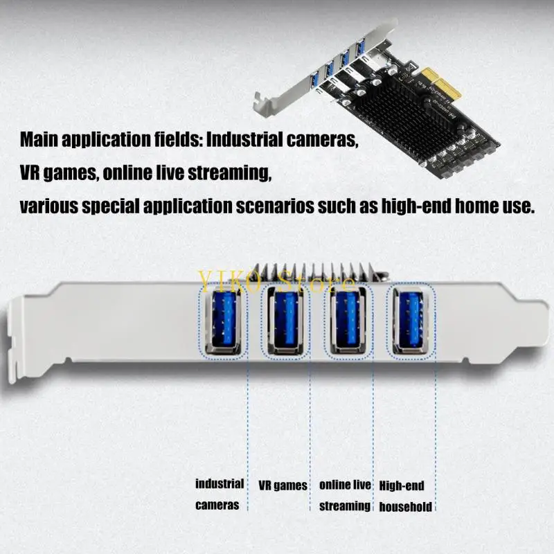 K32C PCIE Card USB 4 พอร์ต USB ตัวคูณ PCIe ถึง USB 3.2 10GBPS USB3.2 การ์ดขยาย