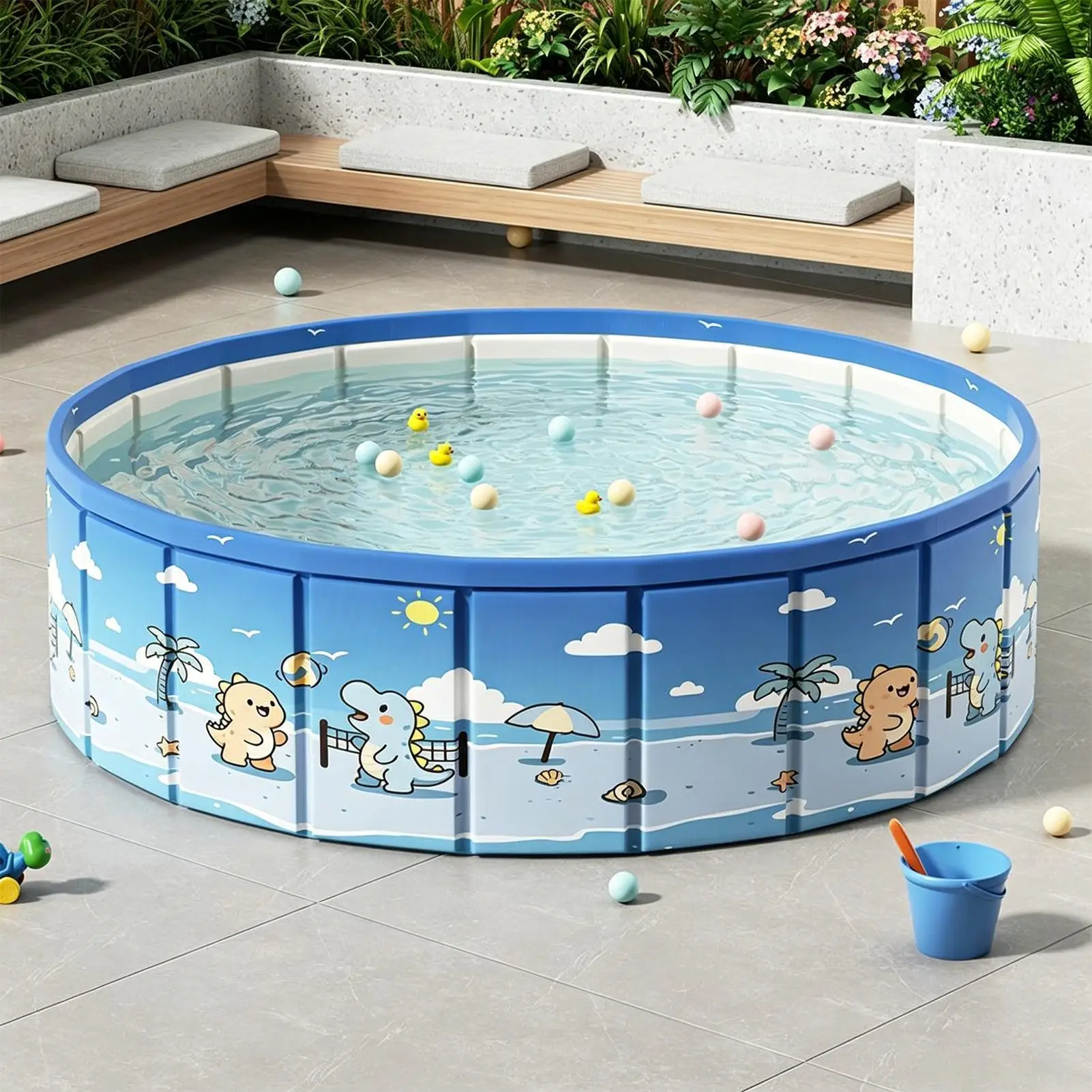 1Pcs Foldable Pet Swimming Pool Round PVC Dog Bath Pool Portable Outdoor Water Pool for Backyard Garden Summer Splash