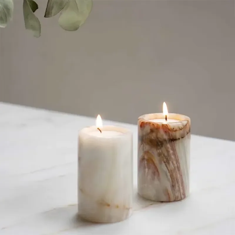 SAIDKOCC 3x3x6cm wholesale custom natural jadeite candlestick Christmas home decoration cylinder necklace ring storage 5
