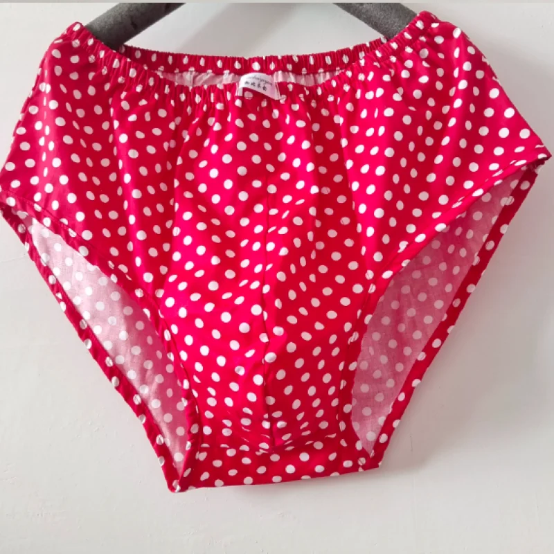 Men Panties Cotton Retro Polka Dot Underwear Soft Breathable Comfortable Lingerie High Waisted Convex Pouch Sexy Briefs view 2