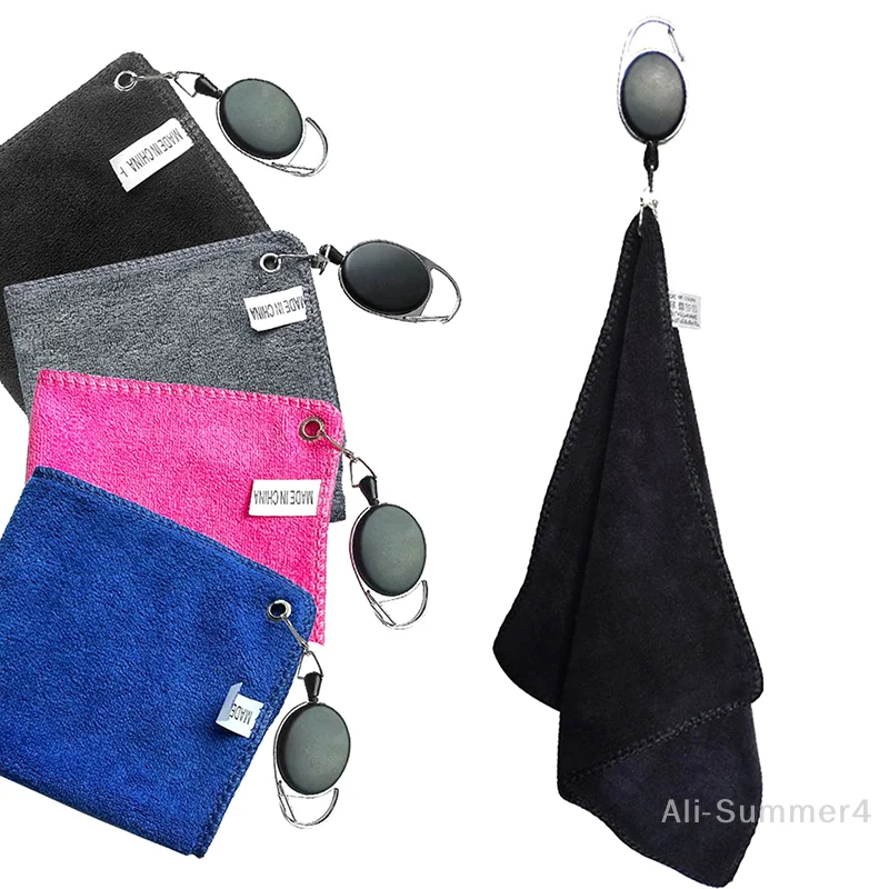 Golf Towel Wet And Dry Golf Cleaning Cloth Perfect For Golfers Cleaning Cloths With Retractable Hook Easy To Carry