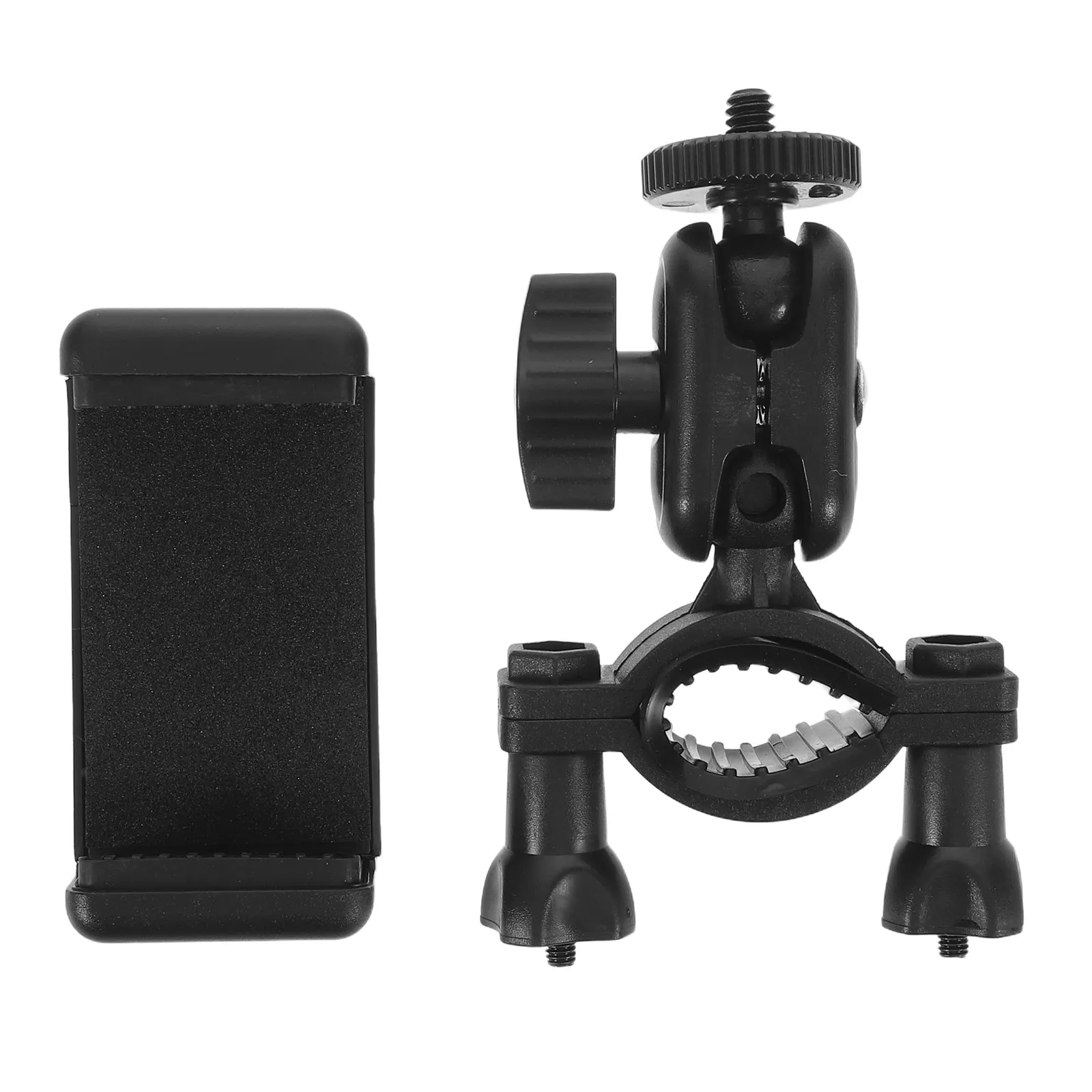 1Set Motorcycle Rearview Mirror Phone Holder 360 Degree Rotation Clamp Multi-Angle Action Camera Mount Compatible with Gopro