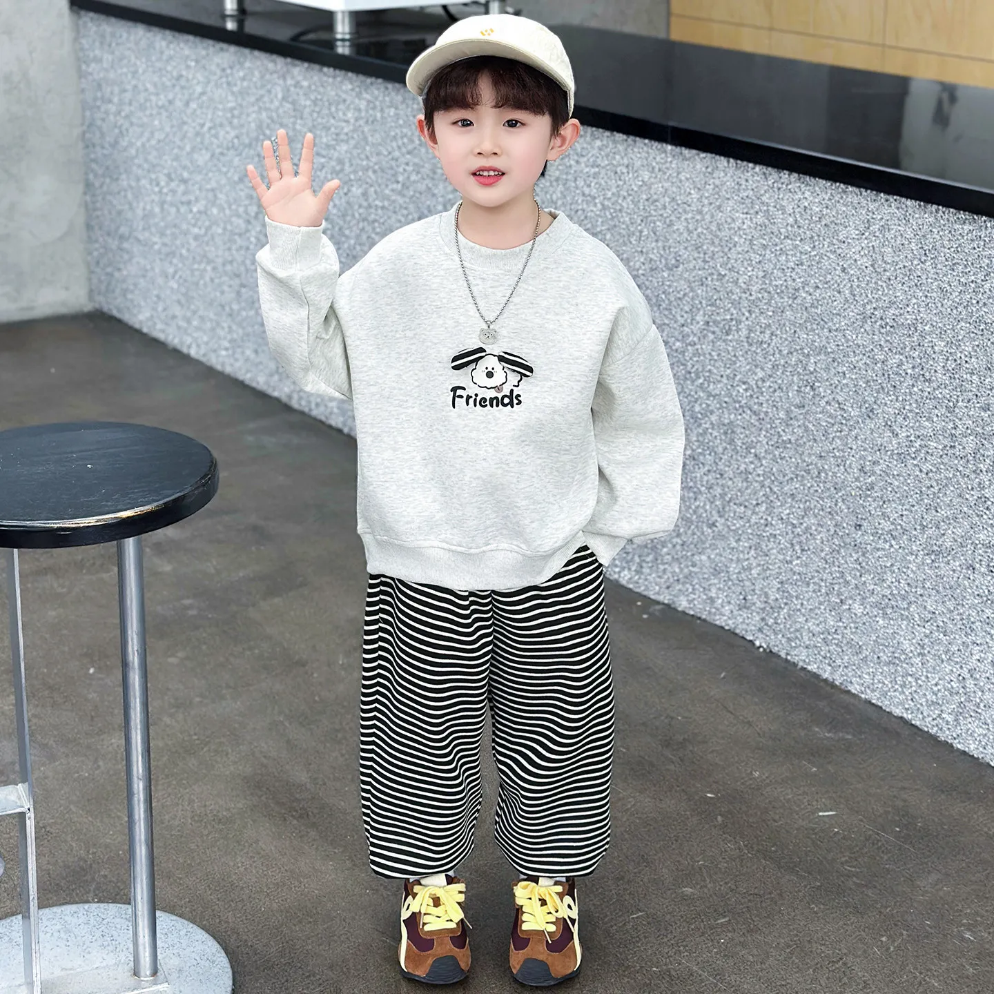 Boys sweat suit Autumn Clothing New Style Fashion Cartoon Sweatshirt + Pants Two Piece Set Children's Outfit Wear 2-10 Years