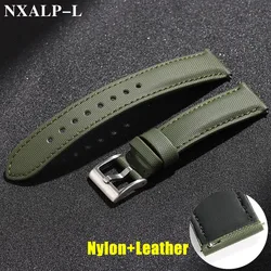 20mm 22mm Quality Sailcloth Leather Watch Strap for Seiko Belt Waterproof Fabric Watchband Qucik Release Wristband Accessories