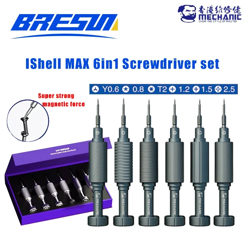 MECHANIC 6in1 IShell MAX Mortar Mini Precision Screwdriver Set Blossom Cross for IPhone Disassembly Phone Repair Tools Set