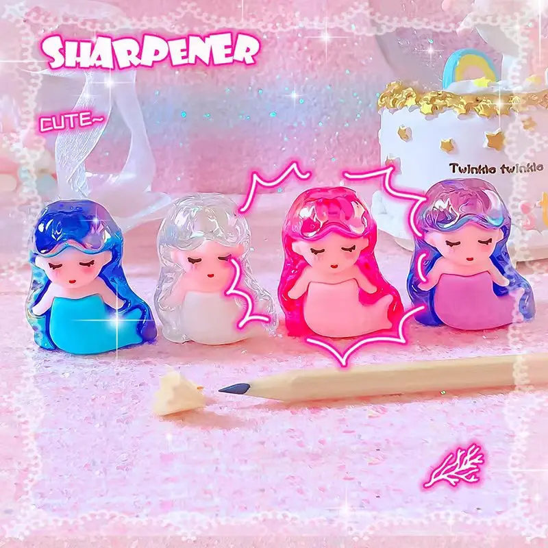 cute mermaids pencil sharpener papelaria estetica equipamento util escolar material de escritorio back to school kawaii 01