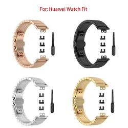 Correa de Metal de acero inoxidable para Huawei Watch Fit 1, con conector