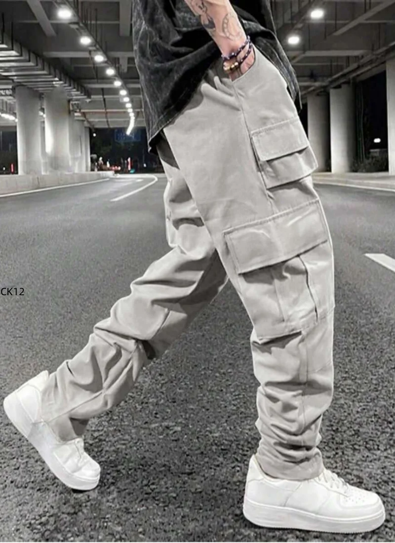 

2025 Spring and Autumn New Multi Pocket Work Pants for Men Fashion Trendy Brand Loose Large Casual Sports Running Pants