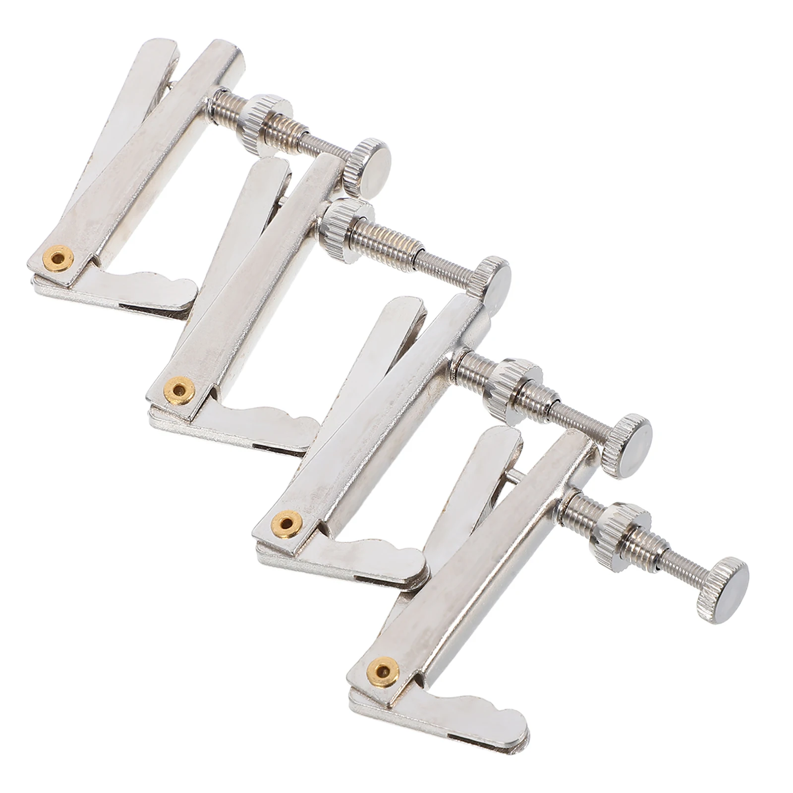 

4 Pcs Cello Violin Accessories 4/4-3/4 Silver Precision Metal String Adjuster Hook Replacement Parts
