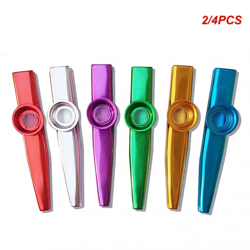 2/4PCS Kazoo Instrument Great Gift For Children Kazu Flute Fun And Interactive Versatile Baby Playing Toy Metal Kazoo