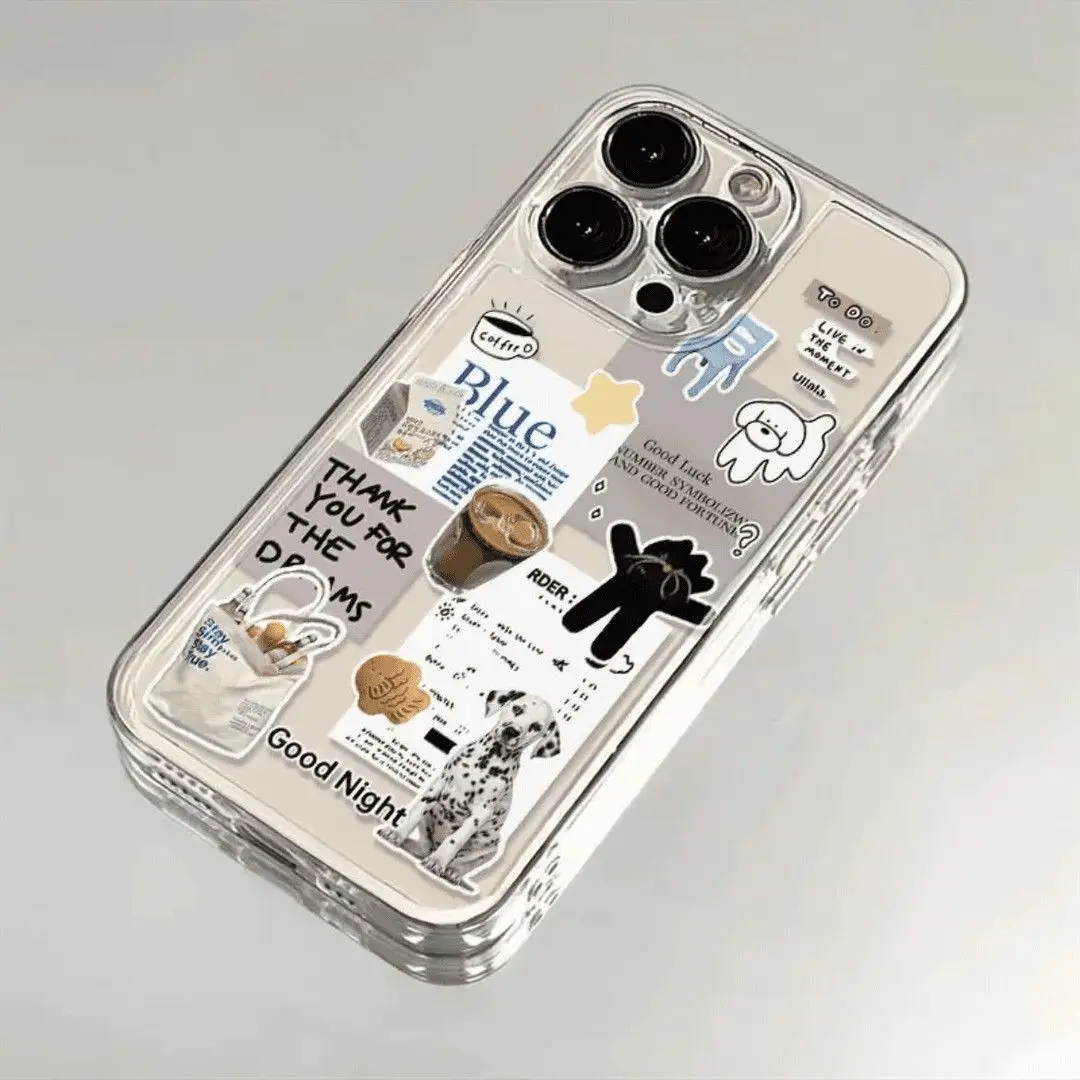 

Coffee Milk Cookies Dog Clear Phone Case For iPhone 17 16 15 11 12 14 13 Pro Max Mini X XS XR 7 8 Plus SE4 16e Silica Cover Fund