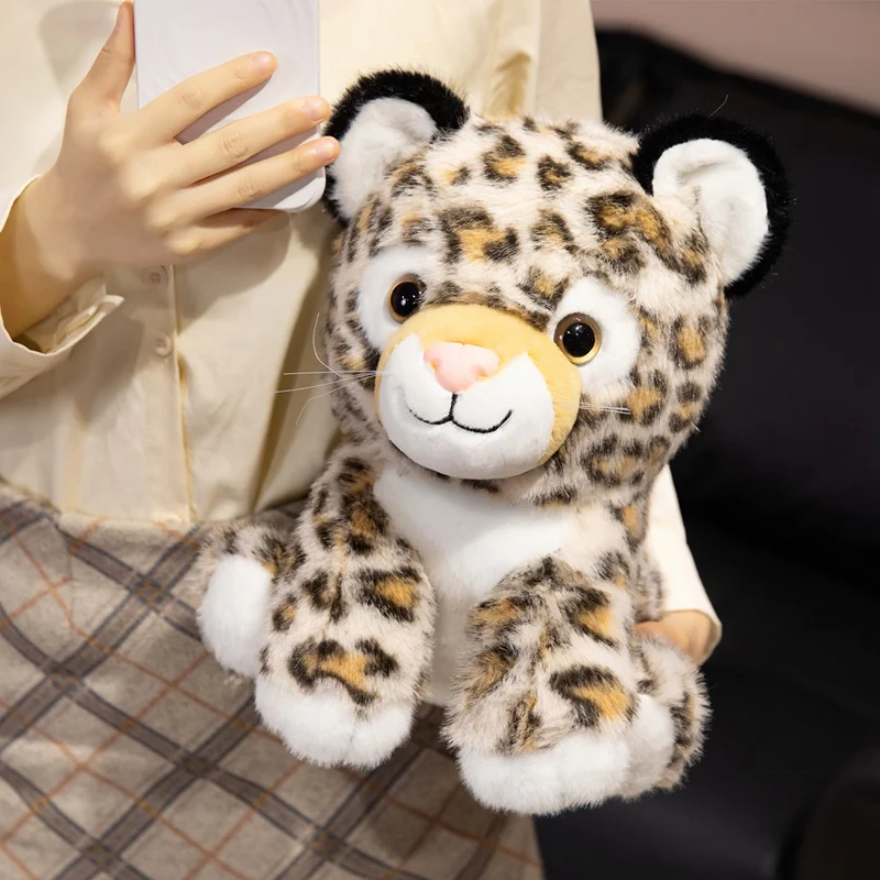 24/30CM Zittend Luipaard Knuffels Zacht Knuffeldier Pop Simulatie Kleine Luipaard Knuffel Speelgoed Leuke Cadeaus