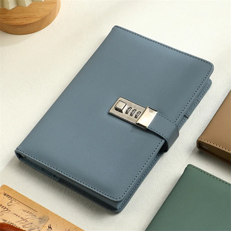 Young Girl Diary Soft Leather Student Notebook With Password Lock Buckle A5 Planner 112 Pages Agenda Book School Study Supplies