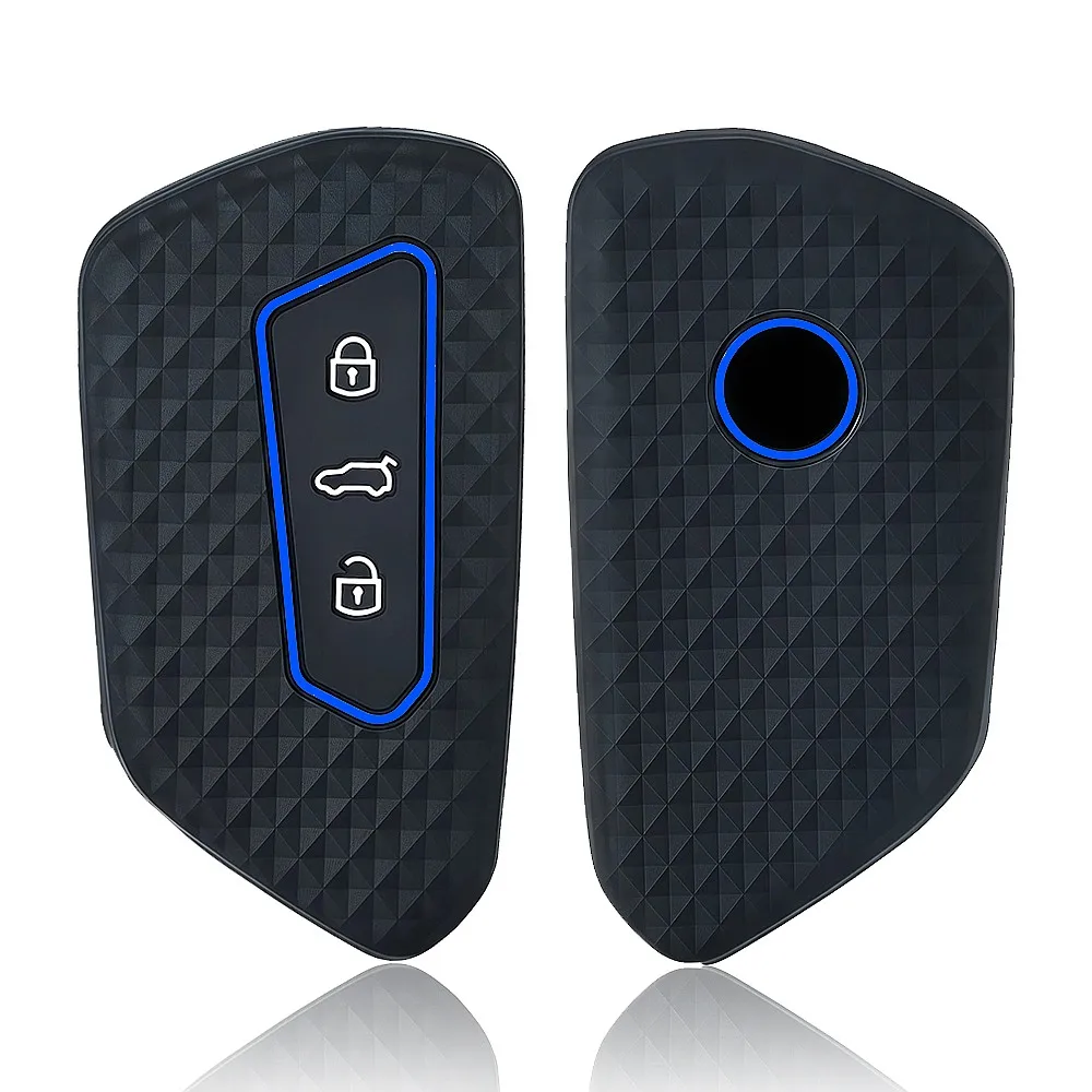 Silicone Key Case Funda Llave for VW Golf 8 Seat Leon 2021 Cupra Formentor Skoda Octavia Mk8 Cover Key Fob view 3
