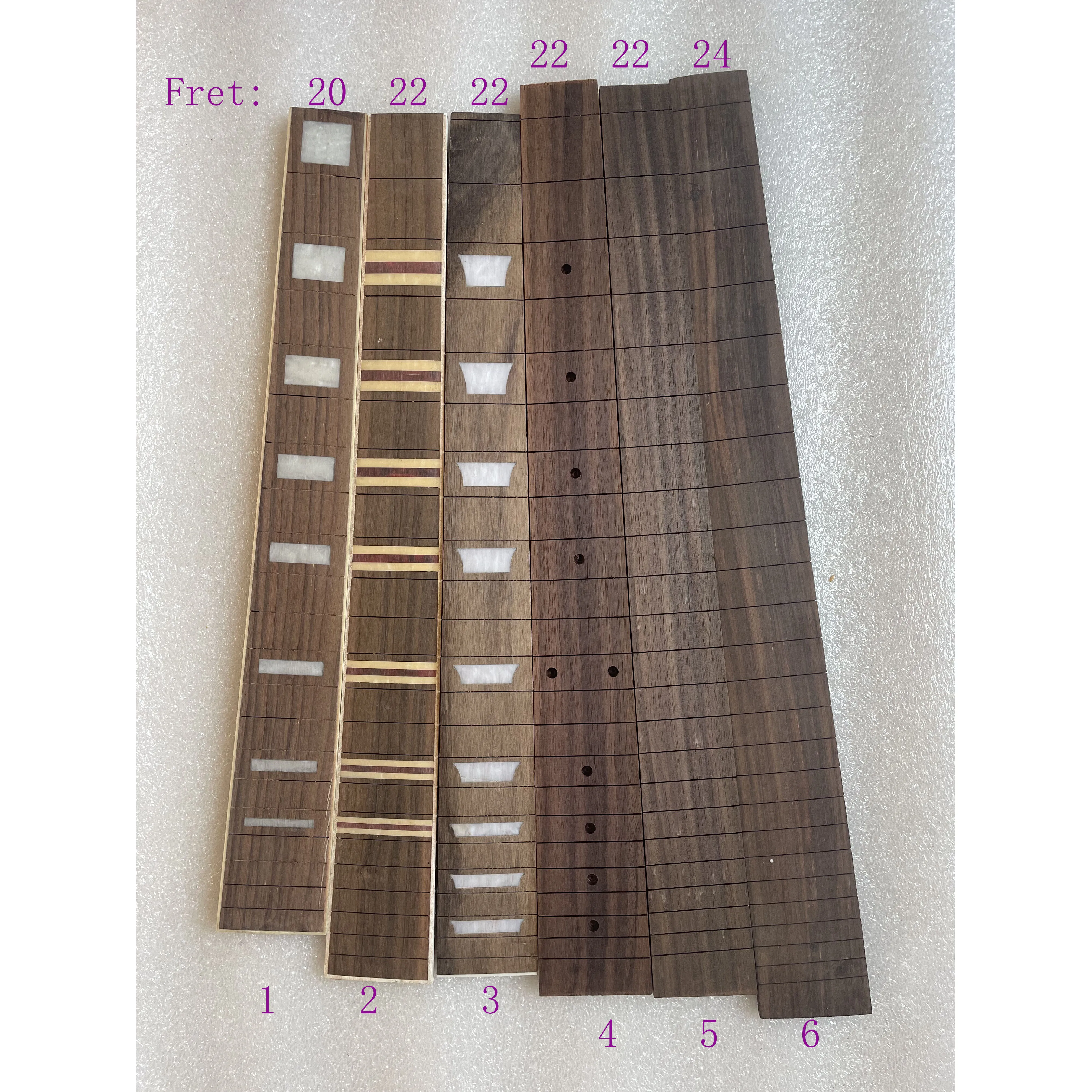 Rosewood Fretboard for Electric Guitar, 22 Fret DIY, Comfortable Neck Part,Smooth and Delicate,Fingerboard Tool,24.75 inch neck