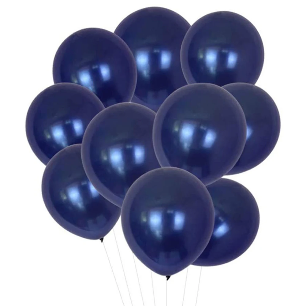 10 sztuk chromowane balony w kolorze królewskiego błękitu dwuwarstwowe chromowane metaliczne balony lateksowe na imprezy ślubne ukończenie szkoły dekoracje na baby shower — zdjęcie 5