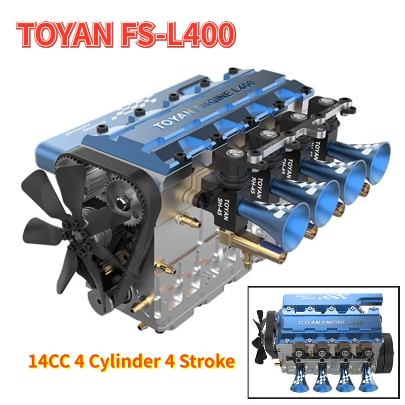 TOYAN FS-L400 14cc Inline Four-Cylinder Methanol Engine Model dla 1:8 1:10 1:12 1:14 RC Car Ship Airplane (KIT Version/) DIY Toy