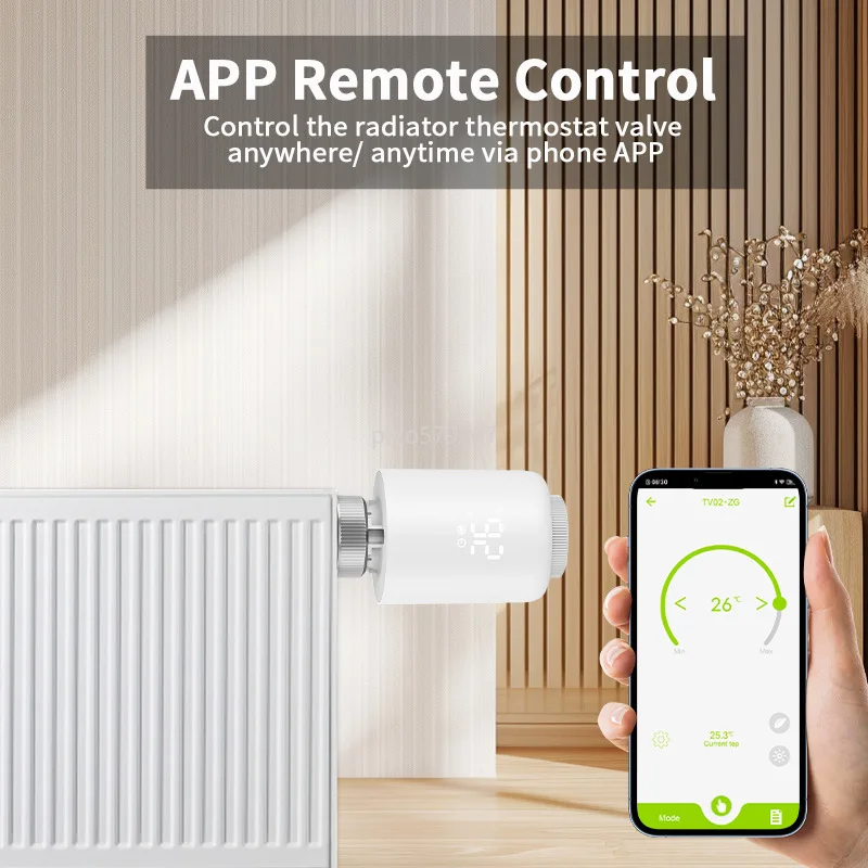Smart Thermostatic Valve for Radiator Zigbee Compatible Radiator Controller, APP Control via Phone Heating Temperature Regulator