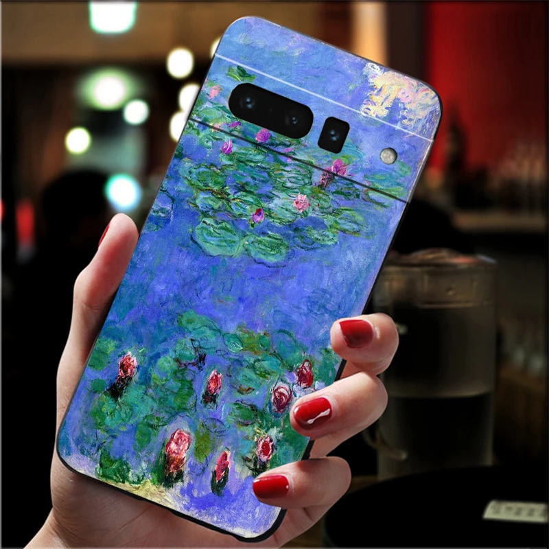 حافظة لهاتف جوجل بيكسل 10 9 برو XL 9A 8 7 6 برو بيكسل 8A 7A 6A بكسل 8 7 6 5 كلود مونيه جاردن لوتس بريدج #2