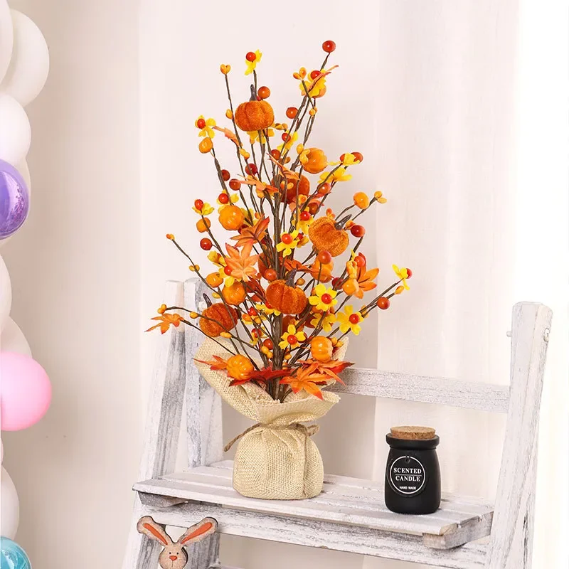 Maple Pumpkin Halloween Decor Tree Home Party Garden Ornament Autumn Festival Decoration