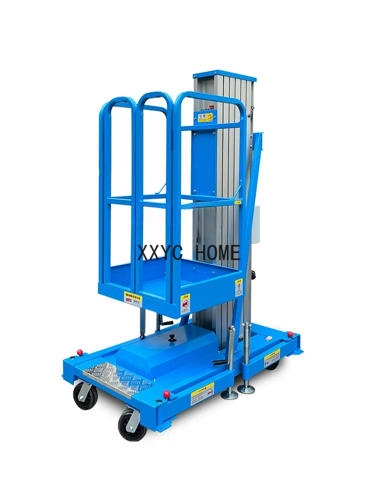 

Aluminum-Alloy Lift Mobile Electric Hydraulic Ascending Dispatch Trolley Single Column 6 M Warehouse Hydraulic Aerial Cage Lift