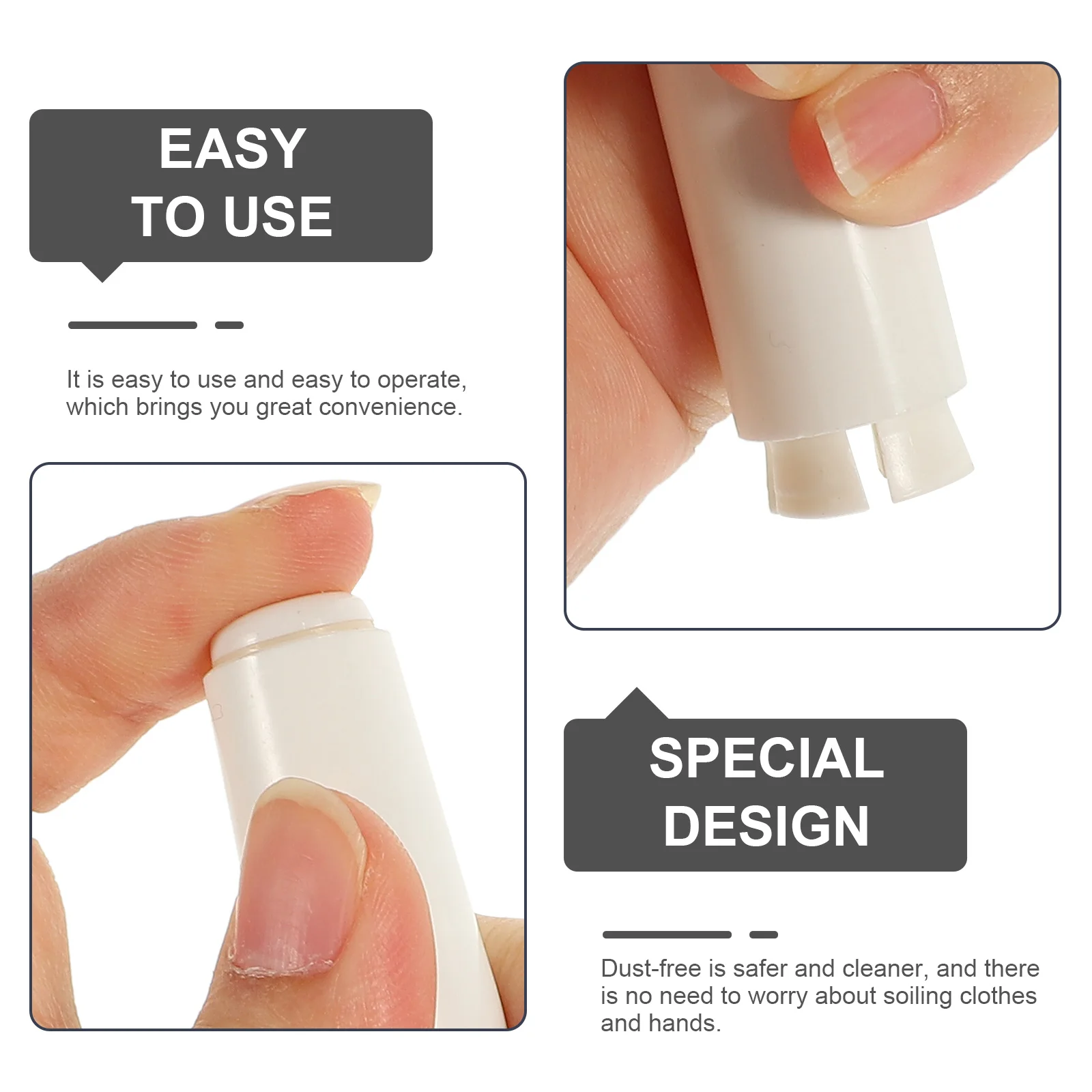 

2pcs Chalk Clip Extension Holder Water Soluble Dust Free Chalk Saver Lightweight School Supplies Teacher Stationery