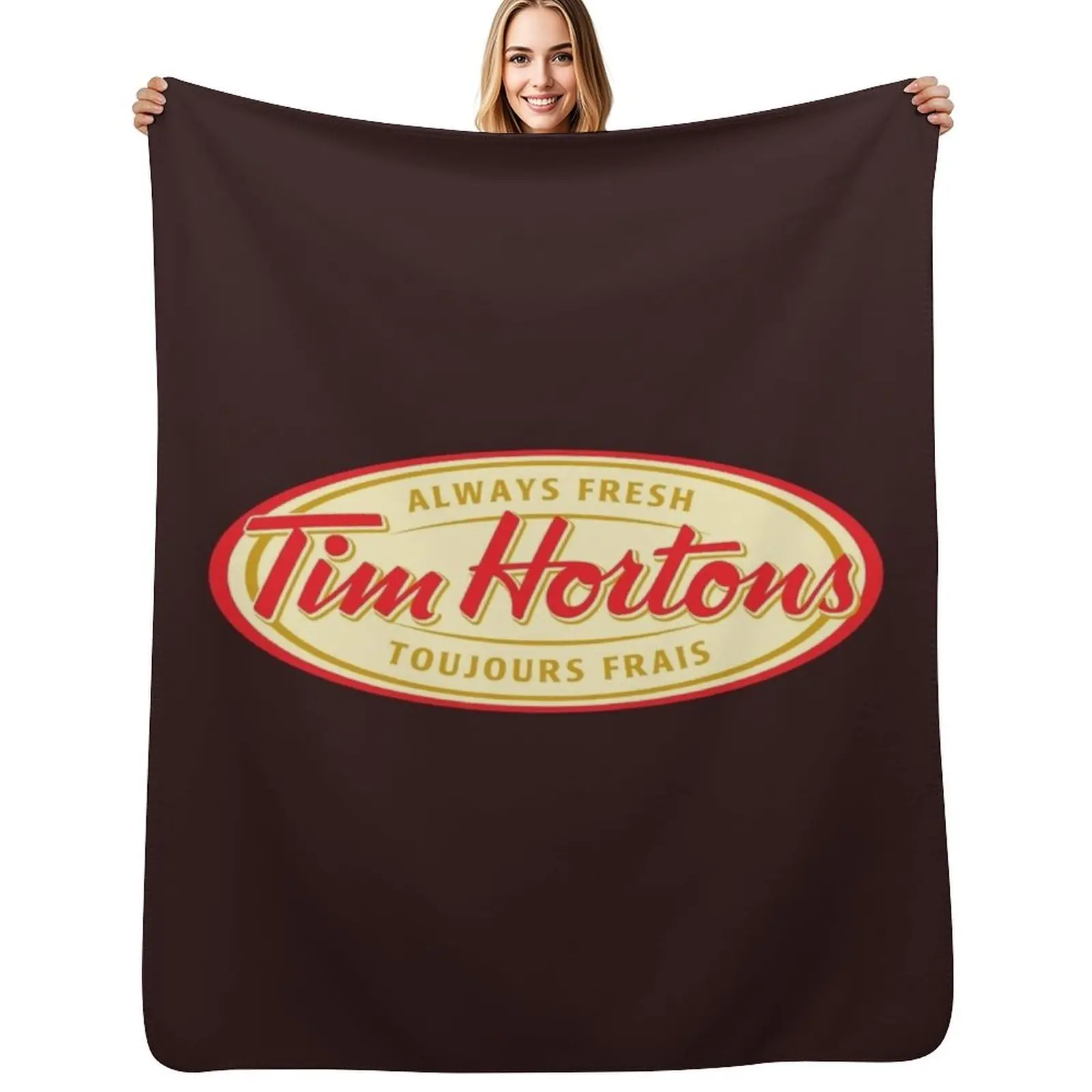 Tim Hortons Logo Throw Blanket Soft Beds Plush Cute Designers valentine gift ideas for winter Blankets