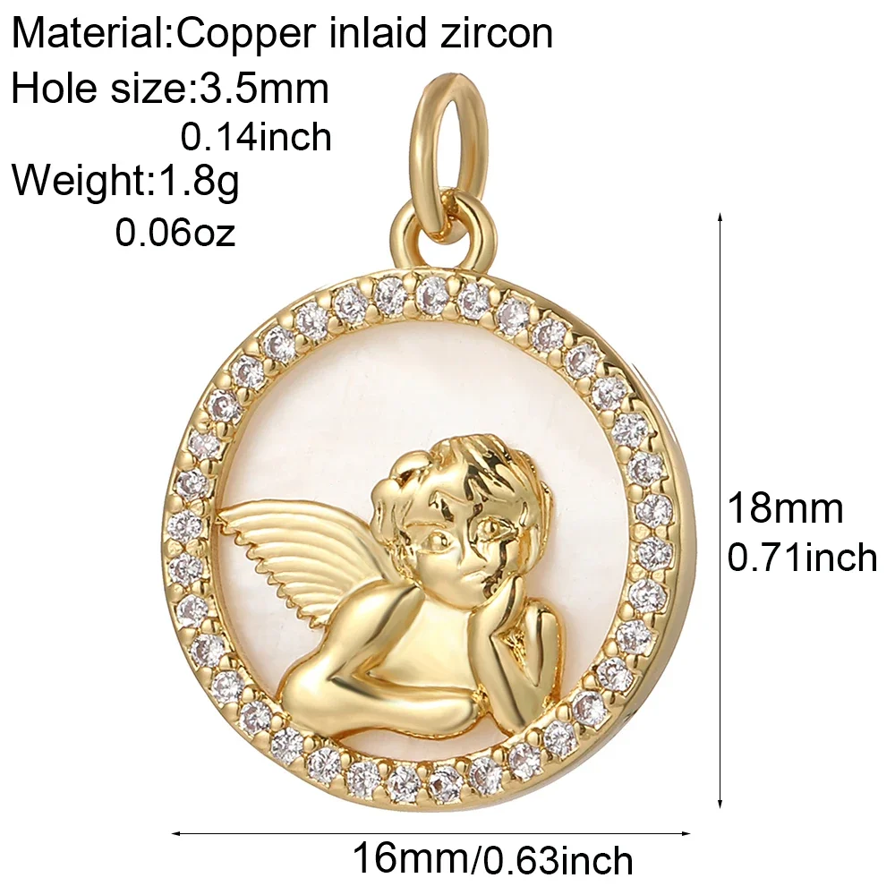 Cute Angel Wings Girl Charms per la creazione di gioielli orecchini fai da te di alta qualità collane bracciali portachiavi ciondolo Color oro