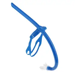 Front Center-Mount Swimming Swimmer's Snorkel with Comfortable Mouthpiece & Adjustable Head Strap