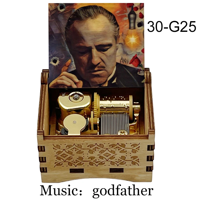 The Godfather Gold Mechanical Music Box Speak Softly Love Theme Wind Up Musical Gift to Friend Birthday Christmas Souvenir Decor