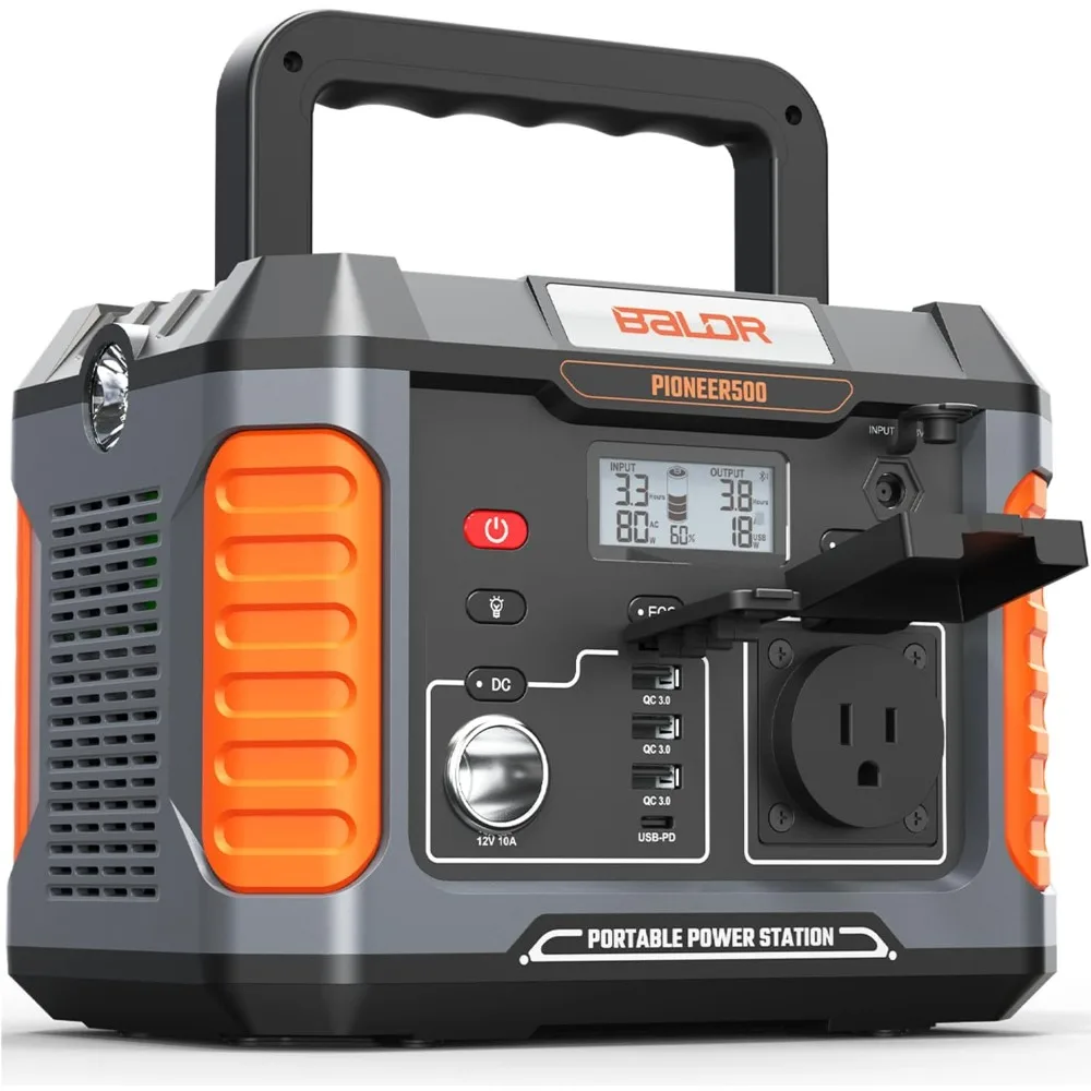 

Portable 500W Power Station with 288Wh Battery Capacity, AC and USB Outlets, Solar-Capable for Home and Outdoor Use