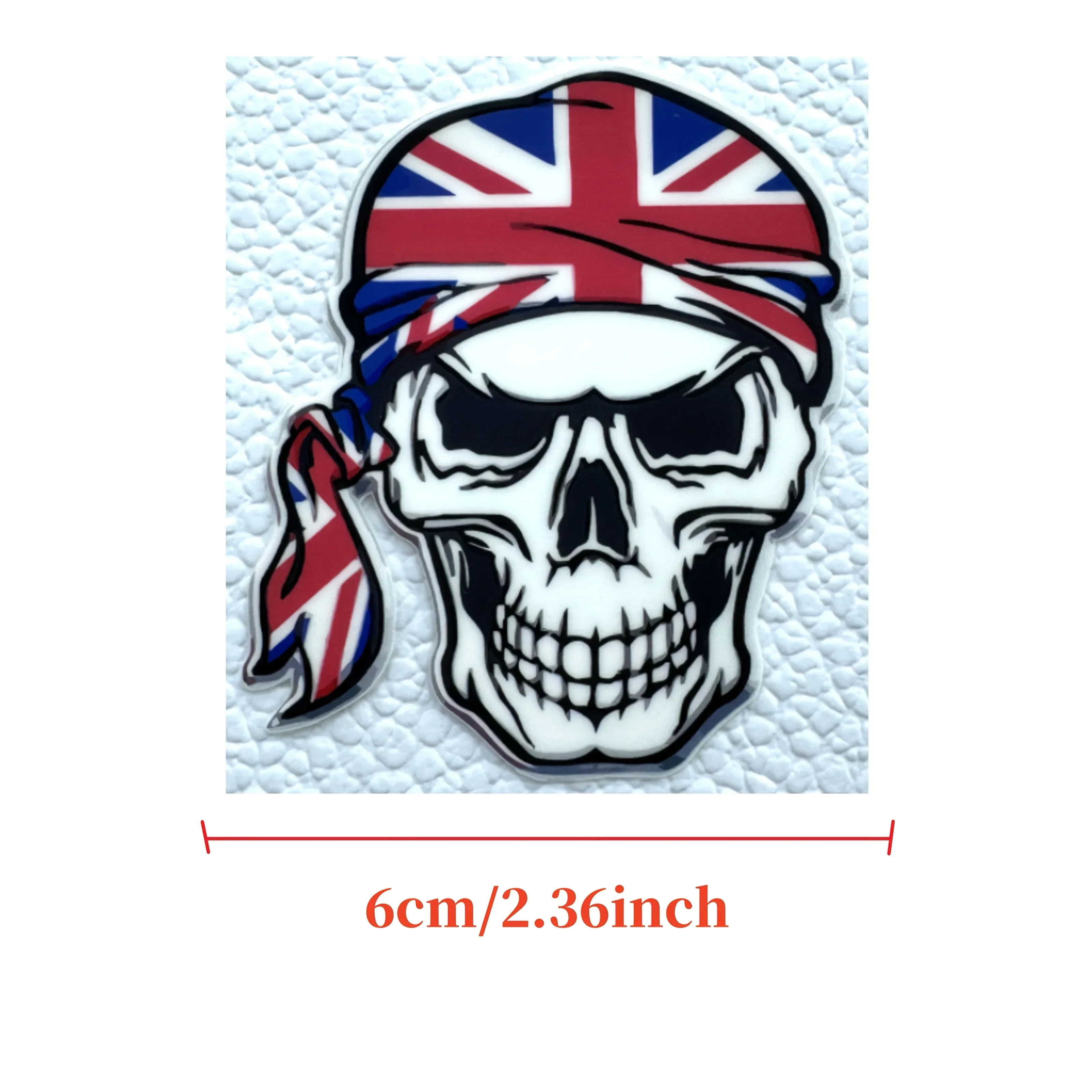 2 قطعة/المجموعة المملكة المتحدة العلم الجمجمة السيارات موتو ملصق، منفعل تصميم مائي لسيارة دراجة نارية، ملحق التخصيص الخارجي