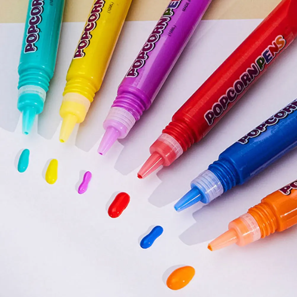 

6Pcs Bubble Popcorn Pens Cute Coloring Pens Smooth Flow Writing Art Supplies for Creative Drawing Journaling and