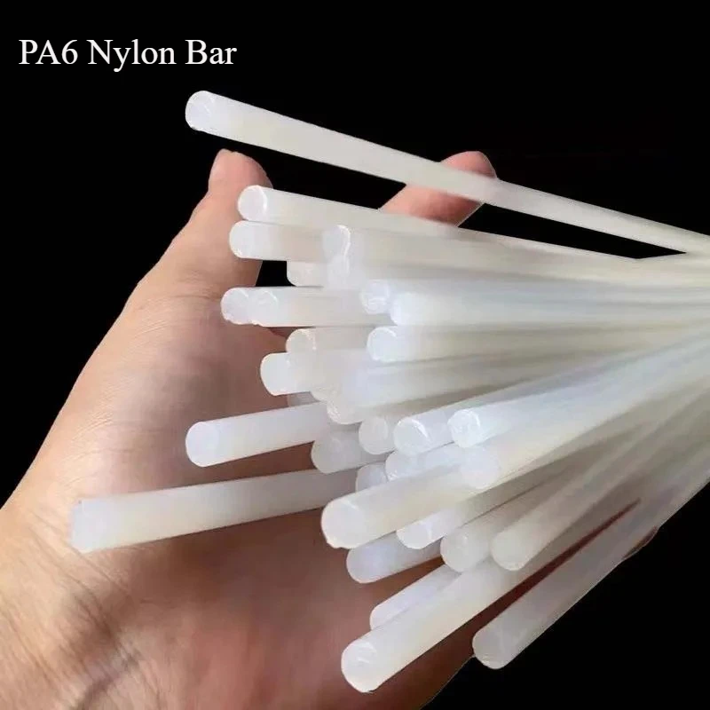 White Pa6 Nylon Bar Wear Resistant Round Nylon Solid Plastic Rod Dia 3mm 4mm 5mm 6mm 8mm 10mm 12mm 15mm 20mm~120mm Customization