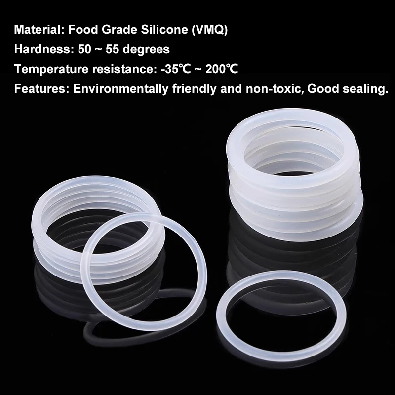 10/50Pcs VMQ O Ring CS 4mm OD 12mm ~ 150mm White Silicone Food Grade Silicon Nontoxic Sealing Washer Waterproof Insulated Gasket
