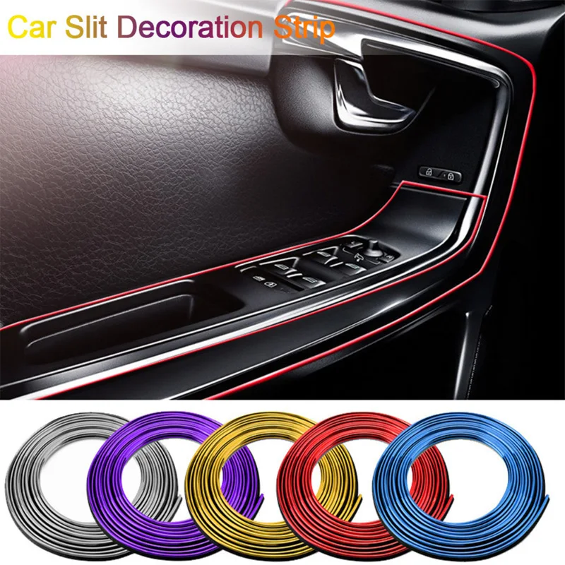 Car Moulding Decoration Flexible Strips1/3/5M Interior Auto Mouldings Car Cover Trim Dashboard Door Edgein Car-styling Universal