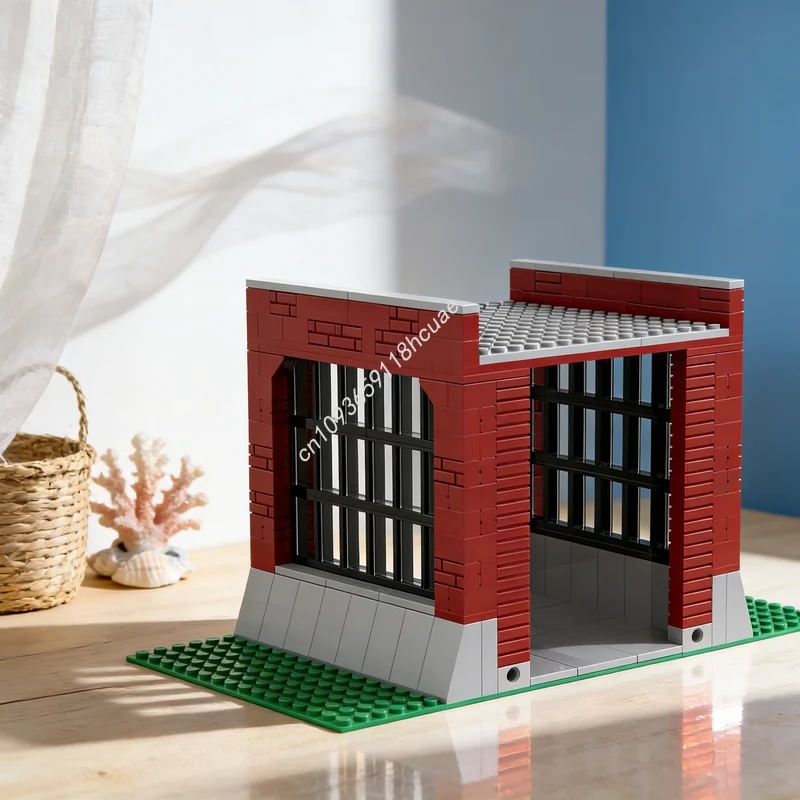 330 peças MOC Blocos de Construção Industrial, Modelo Modular de Paisagem Urbana, Arquitetura, Presentes de Natal, Brinquedos Educativos, Ideia de Blocos para Crianças