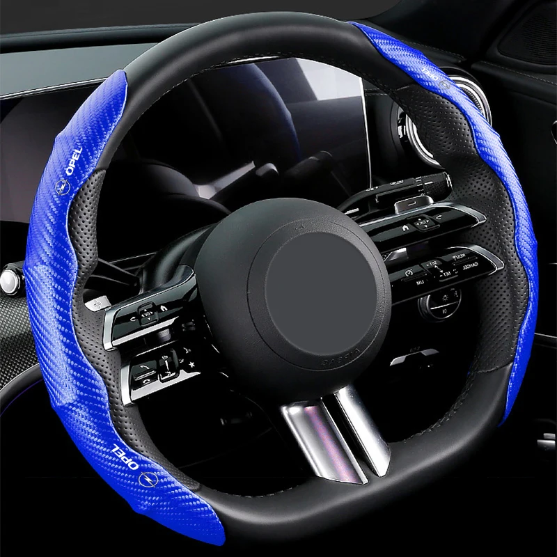 

New Car Carbon Fiber Non-slip Steering Wheel Cover For Opel Corsa Astra Insignia Vectra Zafira Meriva Mokka Grandland Vivaro