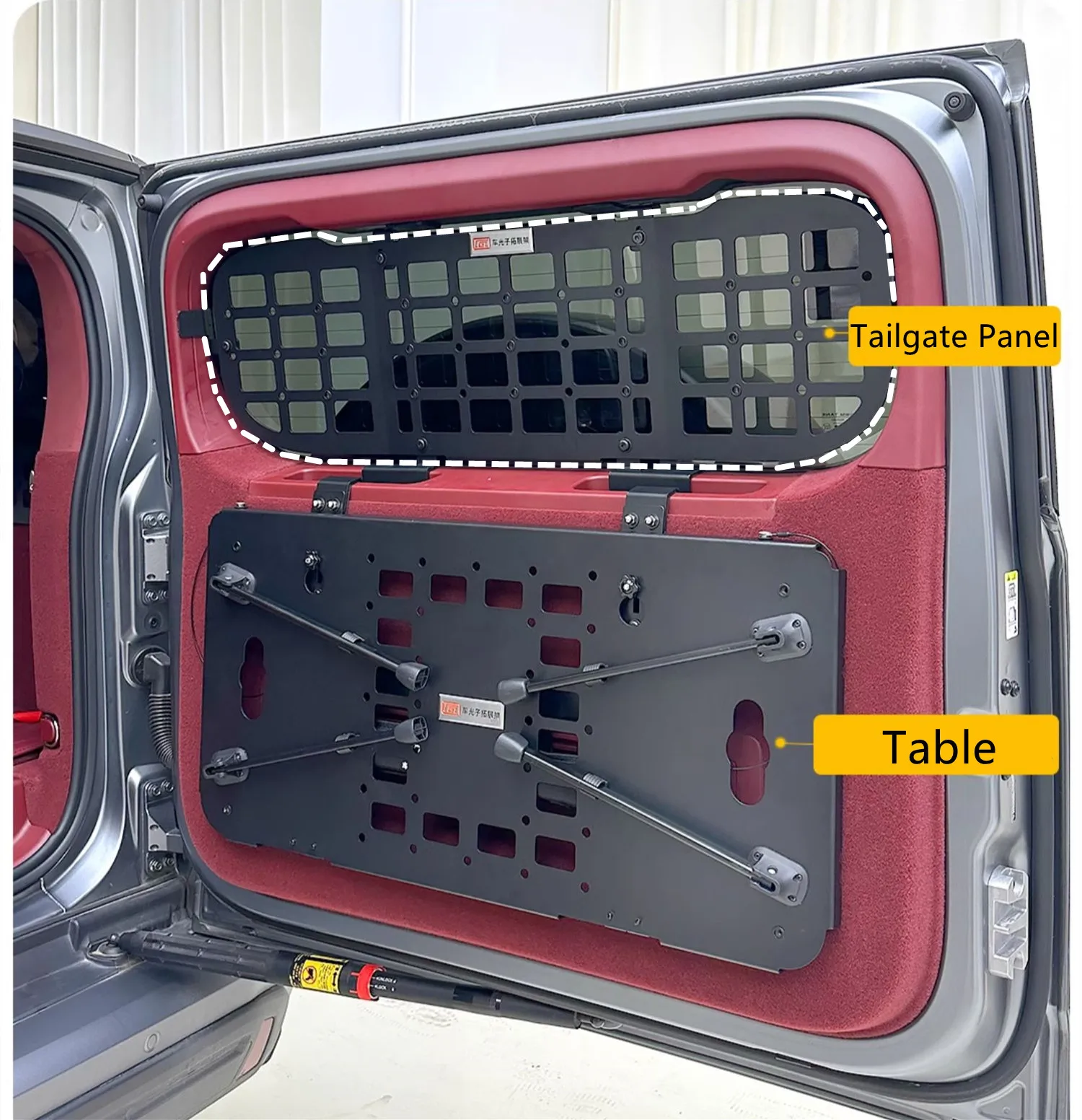 For GWM Tank 700 Hi4-T Tailgate Storage Rack Molle Panel Trunk Luggage Carrier Rack Trunk Organizer Aluminum